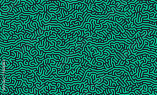 Black and green irregular organic lines turing pattern background design