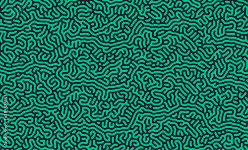 Black and green irregular organic lines turing pattern background design