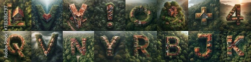 House in jungle lettering. AI generated illustration photo