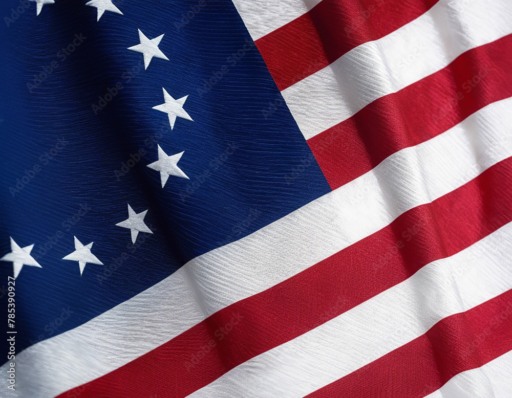 Fototapeta premium Beautifully Waving Star And Striped American Flag