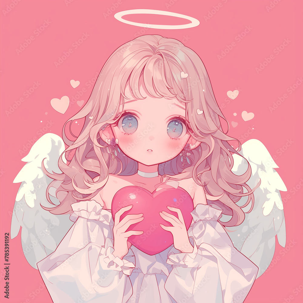 Girl, heart, love, wings, angel