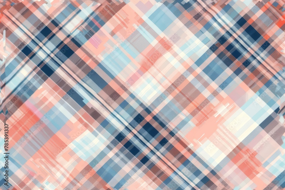 Modern Plaid Patterns in Ocean Teal, Lavender, Coral, and Pearl for Sophisticated Fashion and Home Décor Evolution Concept. Modern Plaid Patterns in Ocean Teal, Lavender, Coral, and Pearl for Sophisticated Fashion and Home Décor Evolution Concept.