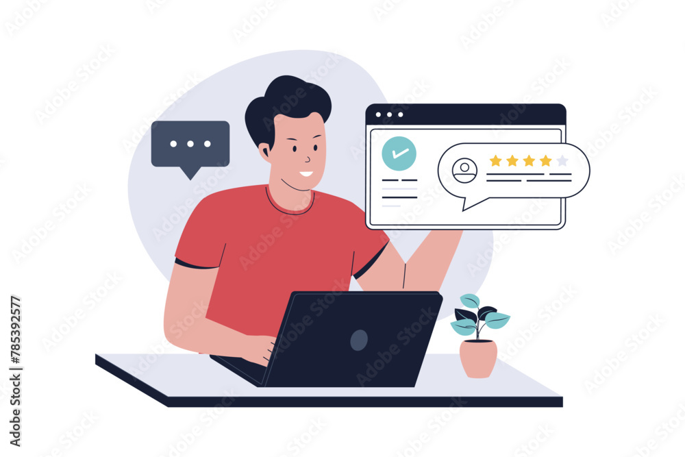 Customers feedback concept.people giving feedback to a business services. Illustration for websites, landing pages, mobile applications, posters and banners. Customers feedback concept.people giving feedback to a business services. Illustration for websites, landing pages, mobile applications, posters and banners.
