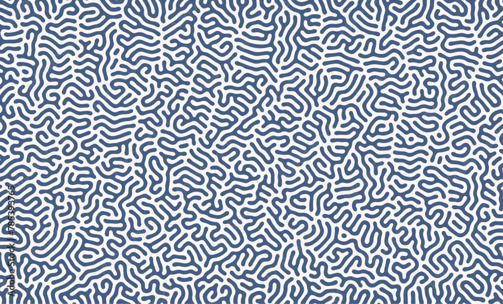 Matte blue irregular organic lines turing pattern background design