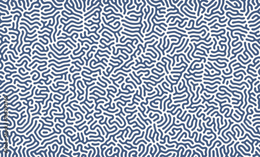 Fototapeta premium Matte blue irregular organic lines turing pattern background design