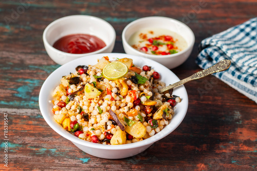 Sabudana Khichdi is a gluten-free Indian dish made with soaked tapioca pearls, potatoes, peanuts, and spices. It’s popular during fasting days.