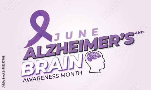Alzheimer's and brain awareness month. background, banner, card, poster, template. Vector illustration.