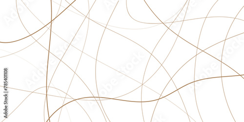 Chaotic abstract brown lines abstract geometric pattern background. Brown abstract wavy random line on a white background.