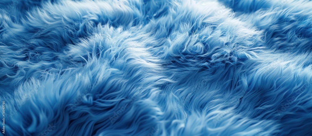 Detailed view of a plush blue fur texture, perfect for furniture or decorative use. Detailed view of a plush blue fur texture, perfect for furniture or decorative use.