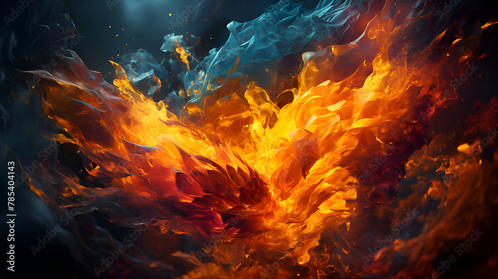 Fire flames isolated on black background. 3d rendering. 3d illustration.