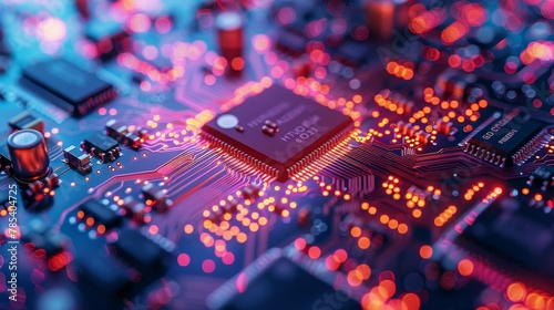 Technology Close-up: A photo focusing on the tiny components of a smartphones internal circuitry