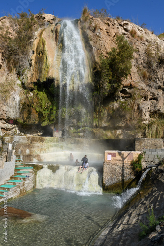 View at Ma'In thermal spring waterfall in Jordan