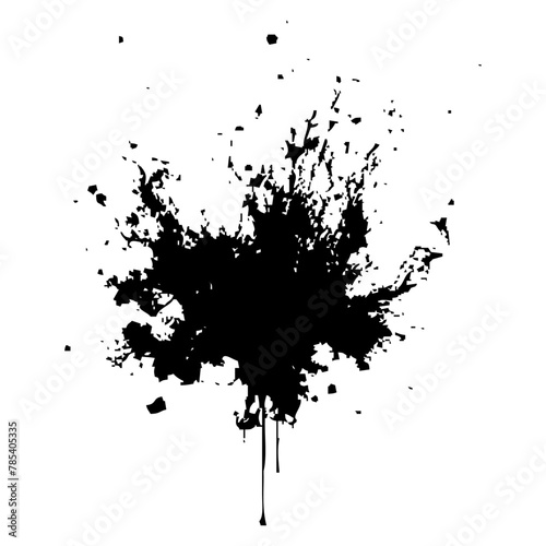 Collection of ink splatters ink splashes el close up of a black and white ink splatter