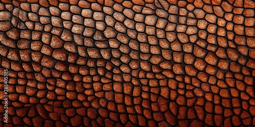 Textured Brown Crocodile Skin Pattern. Animal Texture Background. Generative AI