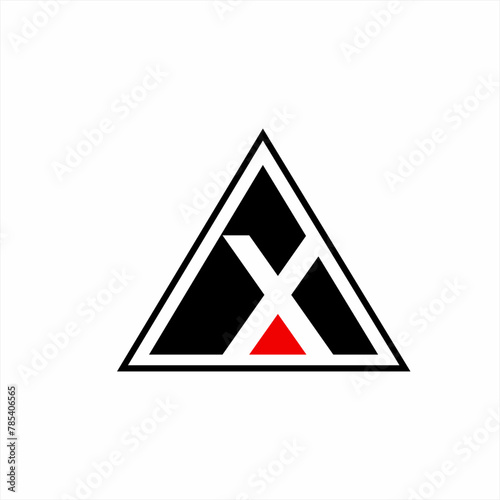 Abstract letter AX logo design with triangle concept.