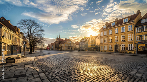 Market Square in Fredericia city Denmark
