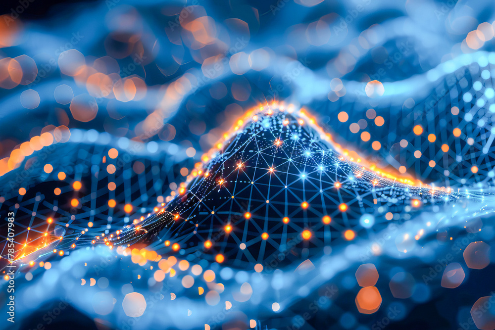 Abstract image of a digital geometric structure representing connectivity
