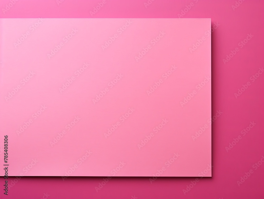 Pink background with dark pink paper on the right side, minimalistic background, copy space concept, top view, flat lay, high resolution photography
