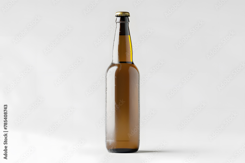 Craft beer bottle mockup isolated on white background