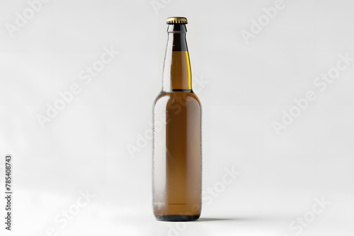 Craft beer bottle mockup isolated on white background