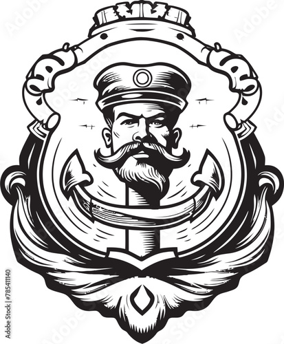 Sailor Anchor Vector Illustration with Rope Knot Border