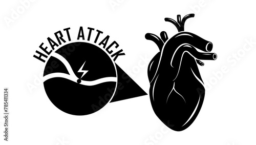 Anatomy of a Heart Attack , black isolated silhouette