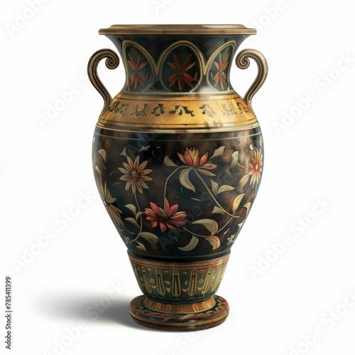  2D video game asset, Vase. Single object, white background
