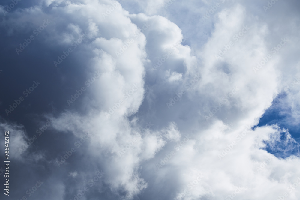 Cumulus clouds at altitude and light on the tops of clouds Cumulus clouds at altitude and light on the tops of clouds