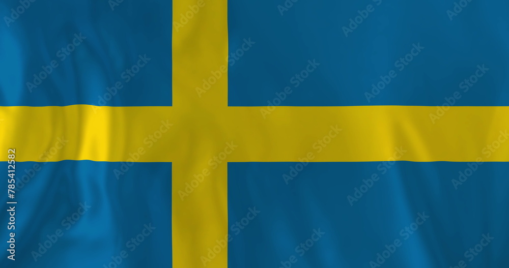 Image of national flag of sweden waving Image of national flag of sweden waving
