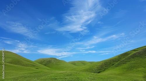 A vast  open field with a clear blue sky