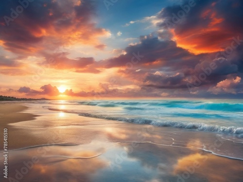 sunset on the beach © Muhammad