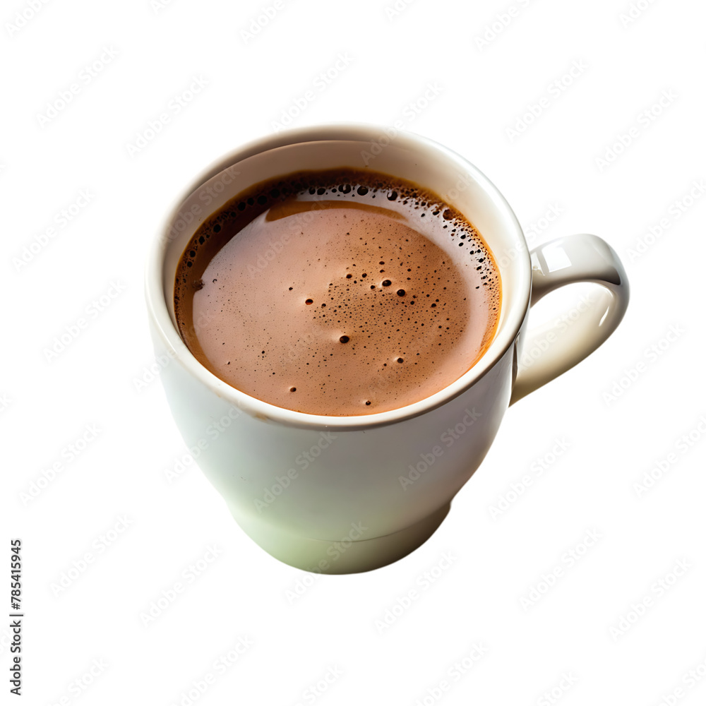 Obraz premium a cup of hot chocolate with coffee beans and coffee beans