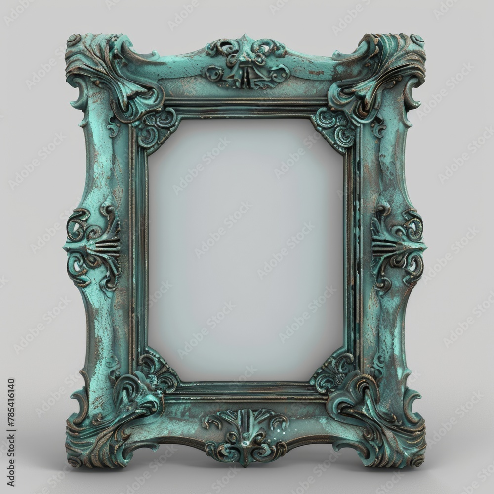 Frame Asset 2D video game asset, Picture Frame. Single object, white background ...