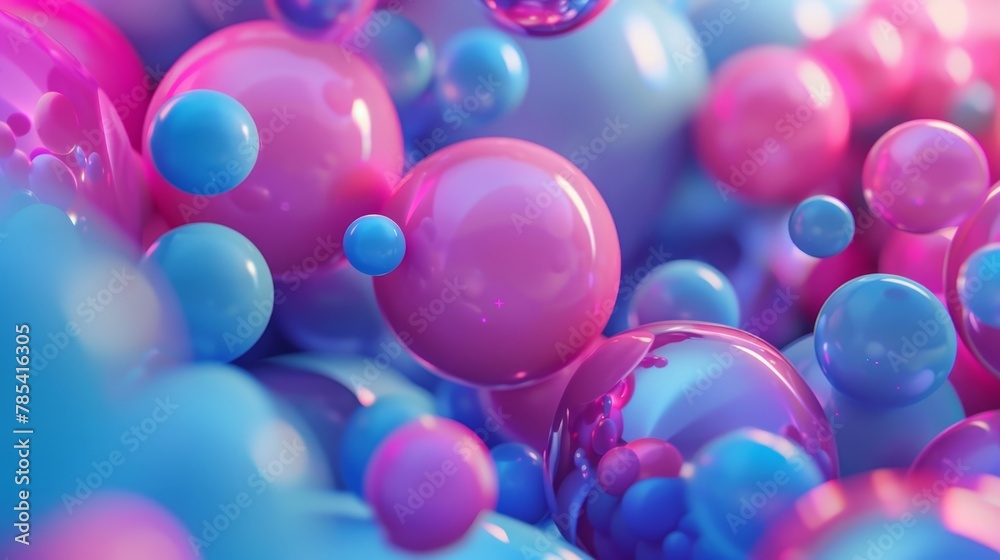 A colorful, abstract image of many different colored spheres