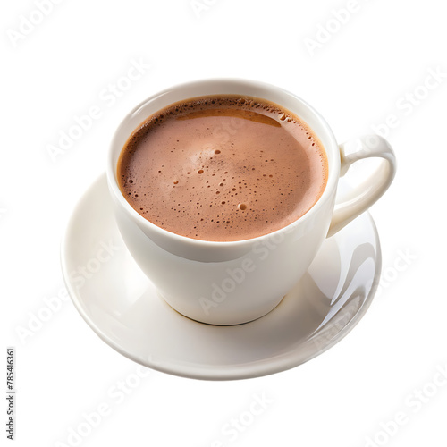 a cup of hot chocolate with coffee beans and coffee beans