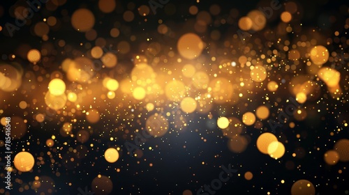 magical golden bokeh lights shimmering abstract background sparkle effect digital illustration
