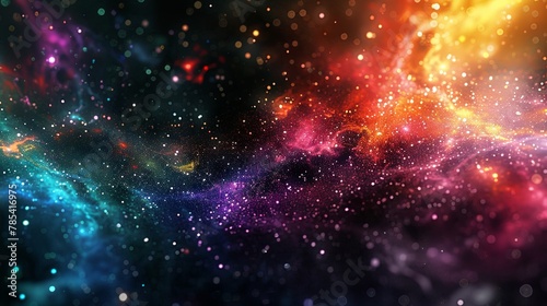 Cosmic dust and colorful nebula in vivid universe scene