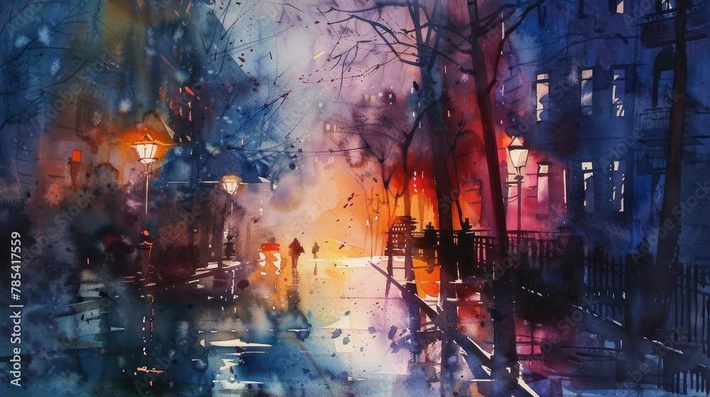 Watercolor painting, Lighting Effect