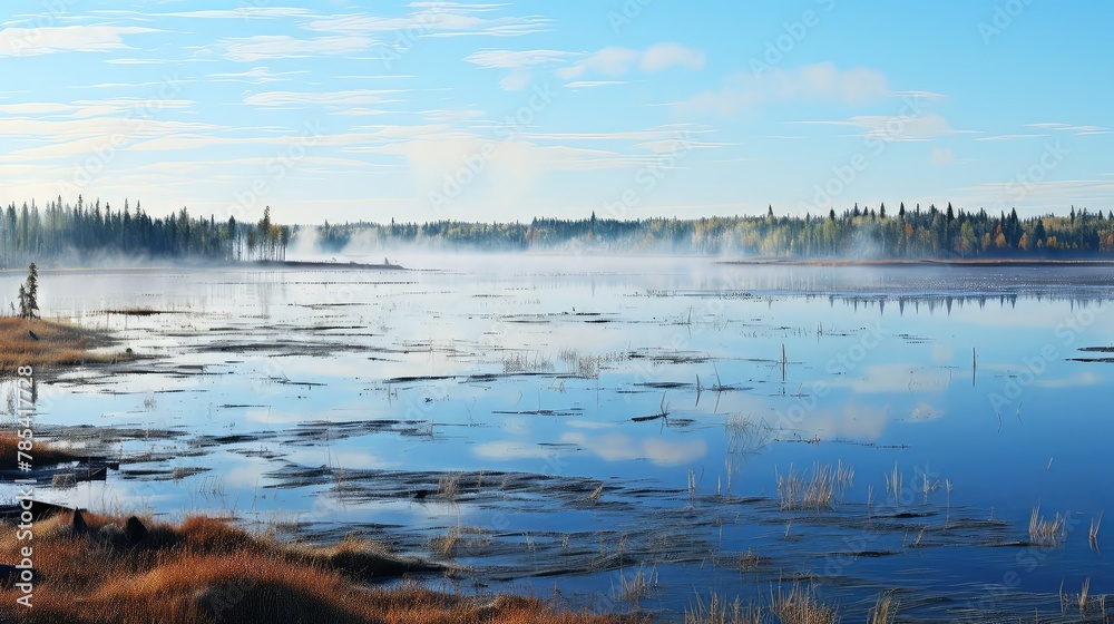 Fototapeta premium morning mist copy space UHD Wallpaper