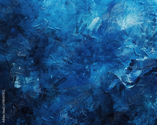 Blue Impressionist Texture: Grimy Abstract Background with Chaotic Art Detail and Design