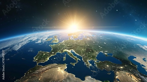 majestic planet earth showcasing the european continent with elements furnished by nasa