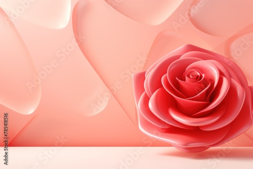 Rose background, gradient rose wall, abstract banner, studio room. Background for product display with copy space