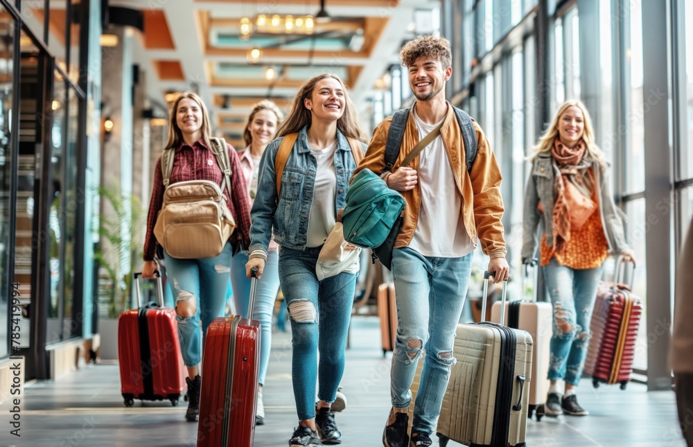 Group of Friends Traveling Together