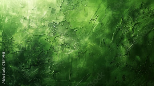 Abstract Texture Background. Vibrant Green Paint Layers with Textured Brush Strokes.