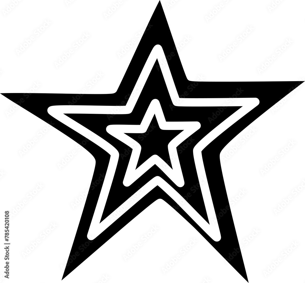 Obraz premium Stars set. Doodle drawing