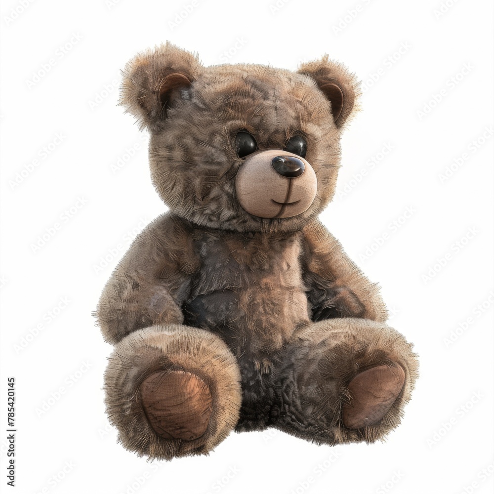 Fototapeta premium 2D video game asset, Teddy Bear. Single object, white background