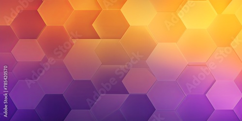 Purple and yellow gradient background with a hexagon pattern in a vector illustration © Celina