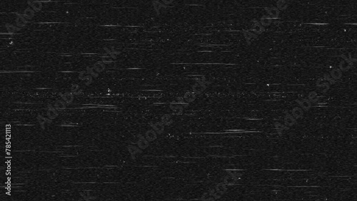 VHS effect loop overlay Noise on the black Background. Bad signal glitch Noise Footage .	 photo
