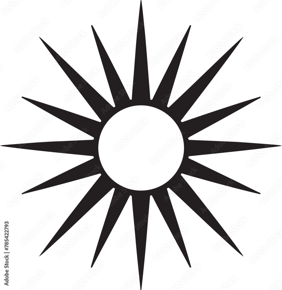 Rising Sun Over Tranquil Countryside Landscape Vector Graphic