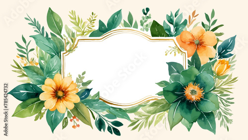 beautiful floral wreath wedding invitation card template